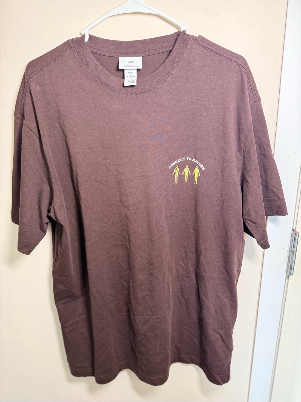 H&M Connect to Nature Brown Graphic T-Shirt Men’s Medium Relaxed Fit